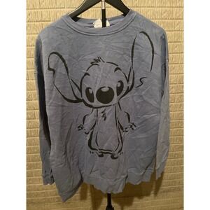 Disney Stitch Sweatshirt Pullover Crewneck Light Blue Graphic Print XS
